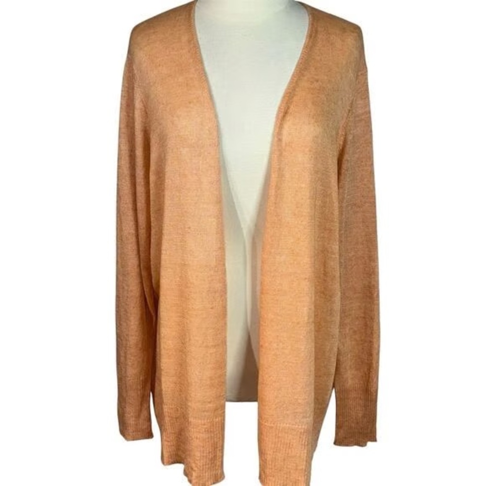 Eileen Fisher 100% organic linen Open Front Cardigan - Light Orange size‎ S